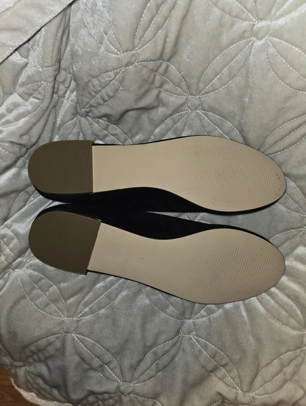 Talbots Leather Flat With Gold Heel Trim